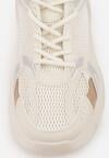 Beżowe Sneakersy VICES na Grubej Tłoczonej Podeszwie z Perforacją Elanatia