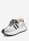Srebrne Sneakersy VICES w Stylu Streetwearowym na Grubej Podeszwie Ilinatea