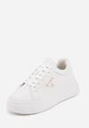 Białe Sneakersy VICES na Grubej Podeszwie z Bieżnikiem Zdobionej Gwiazdką Natevia
