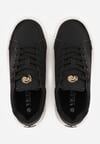 Czarne Sneakersy VICES z Metaliczną Wstawką Perforacją i Gwiazdą Edanatia