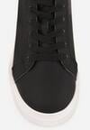 Czarne Sneakersy VICES z Metaliczną Wstawką Perforacją i Gwiazdą Edanatia