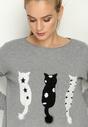 Szary Sweter Triple Cat