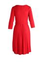 Czerwona Sukienka Pleated Belted