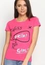 Fuksjowy T-shirt Hello Girls
