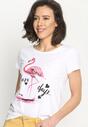 Biały T-shirt Pink Flamingo