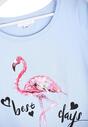 Jasnoniebieski T-shirt Pink Flamingo