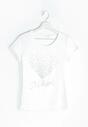 Biały T-shirt Crystal Heart