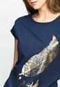 Granatowy T-shirt Golden Feather