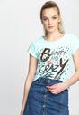Miętowy T-shirt Beauty and Crazy Live