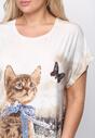 Kremowy T-shirt Sweet Animal