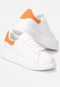 Biało-Pomarańczowe Sneakersy Neda