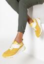 Żółte Skórzane Sneakersy Metiomine