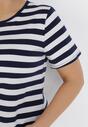 Granatowo-Biały T-shirt Lameriye