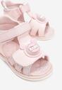 Różowe  Skórzane Sandały  LED Amiphassa