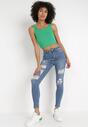 Niebieskie Jeansy Skinny Meninassa