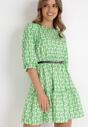 Zielona Sukienka z Paskiem Actiolea
