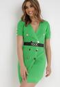 Zielona Sukienka z Paskiem Agathithoe