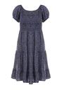 Czarno-Granatowa Sukienka z Wiskozy Aegite
