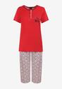 Czerwony 2-Częściowy Komplet Piżamowy z Bawełny Amarhica