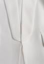 Biała Marynarka Bez Zapięć z Ozdobnym Marszczeniem i Imitacją Kieszeni Phelotis