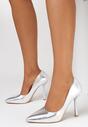 Pantofi stiletto Argintii