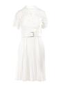 Biała Sukienka z Paskiem Bryne