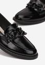 Czarne Mokasyny ze Skórzaną Wkładką Henny