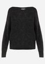 Czarny Sweter z Metaliczną Nitką Floy