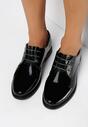 Czarne Półbuty ze Skórzaną Wkładką Pasha