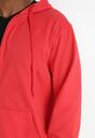 Czerwona Bluza z Kapturem Zapinana na Suwak Svane