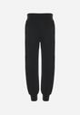 Czarne Spodnie Dresowe z Gumką w Pasie Sisnoa