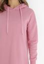Różowa Bluza Długa z Kapturem Akare