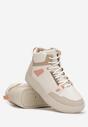 Beżowe Sneakersy na Grubej Podeszwie Damoreia