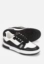 Czarno-Białe Sneakersy Sznurowane z Ekoskóry Kella