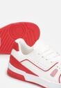 Biało-Czerwone Sneakersy Sznurowane z Ekoskóry Kella