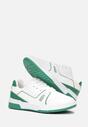 Biało-Zielone Sneakersy Sznurowane z Ekoskóry Kella