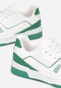 Biało-Zielone Sneakersy Sznurowane z Ekoskóry Kella