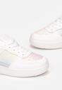 Biało-Różowe Buty Sportowe Sznurowane Luciele