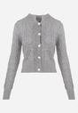Szary Kardigan Zapinany w Warkocze Galiche