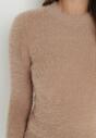 Beżowy Sweter Wełniany z Alpaką Ithei