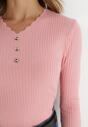 Różowy Sweter z Prążkowanej Dzianiny Olifoncen