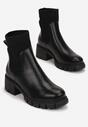 Czarne Botki z Elastyczną Cholewką Hekele
