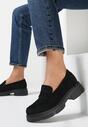 Czarne Mokasyny na Grubej Podeszwie Eustipus