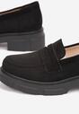 Czarne Mokasyny na Grubej Podeszwie Eustipus