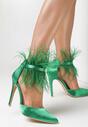 Zielone Sandały z Piórami Phoceous