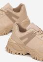 Ciemnobeżowe Sneakersy na Grubej Podeszwie Chloriore