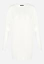 Biały Sweter z Geometrycznym Tłoczeniem Aesan
