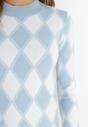 Jasnoniebieski Sweter w Romby z Półgolfem Atrilles
