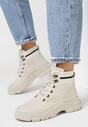 Beżowe Botki z Prążkowanym Ściągaczem Josaia