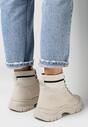 Beżowe Botki z Prążkowanym Ściągaczem Josaia